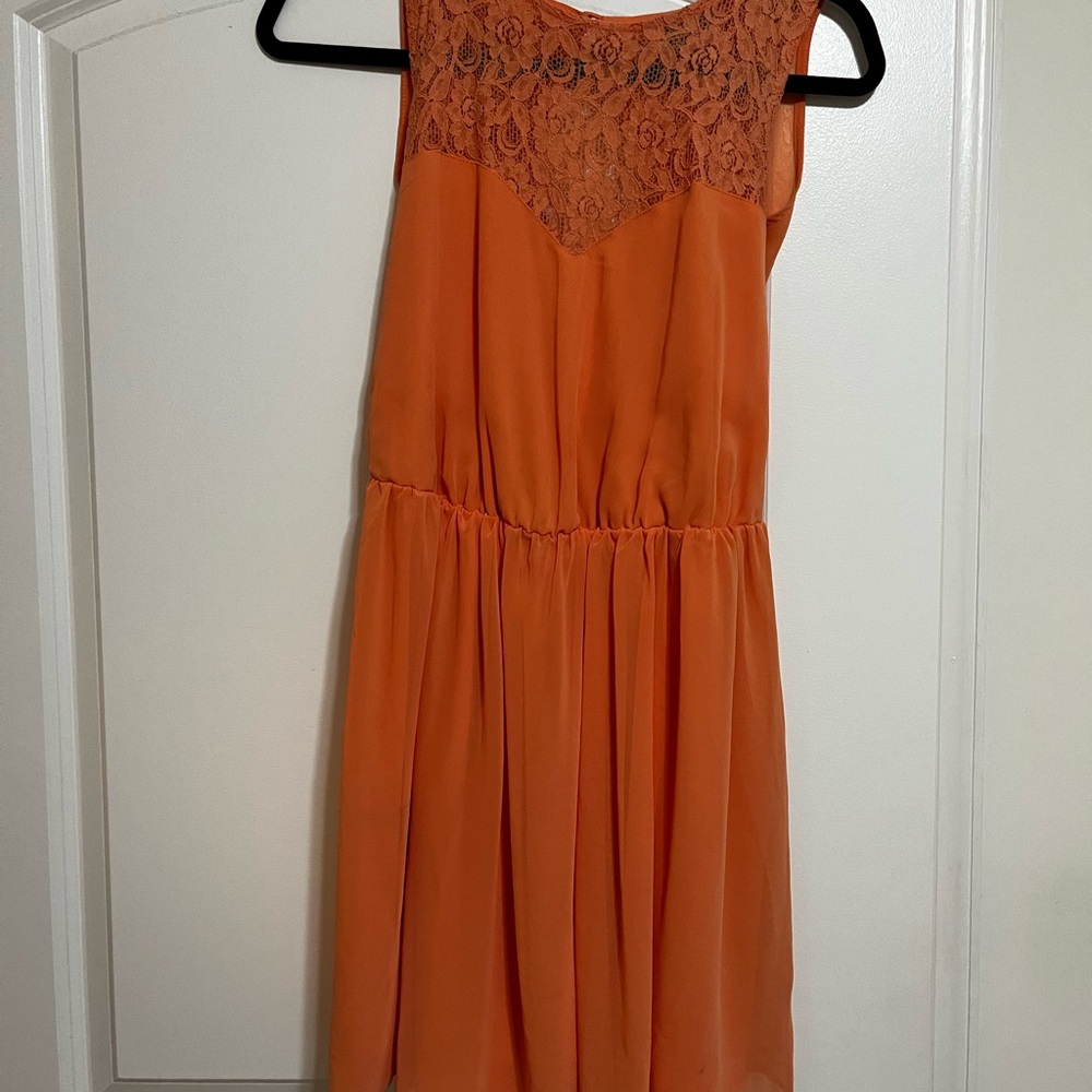 Orange Lace Top Dress